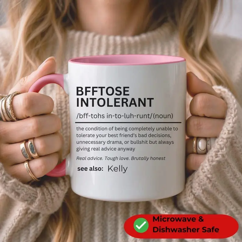 [Sale off up to 50%] 11oz Accent Mug, BFFTose Intolerant Mug, Friendship Mug, Best Friend Mug, Personalize Friend, Gift For Best Friend, Sarcastic Coffee Mug