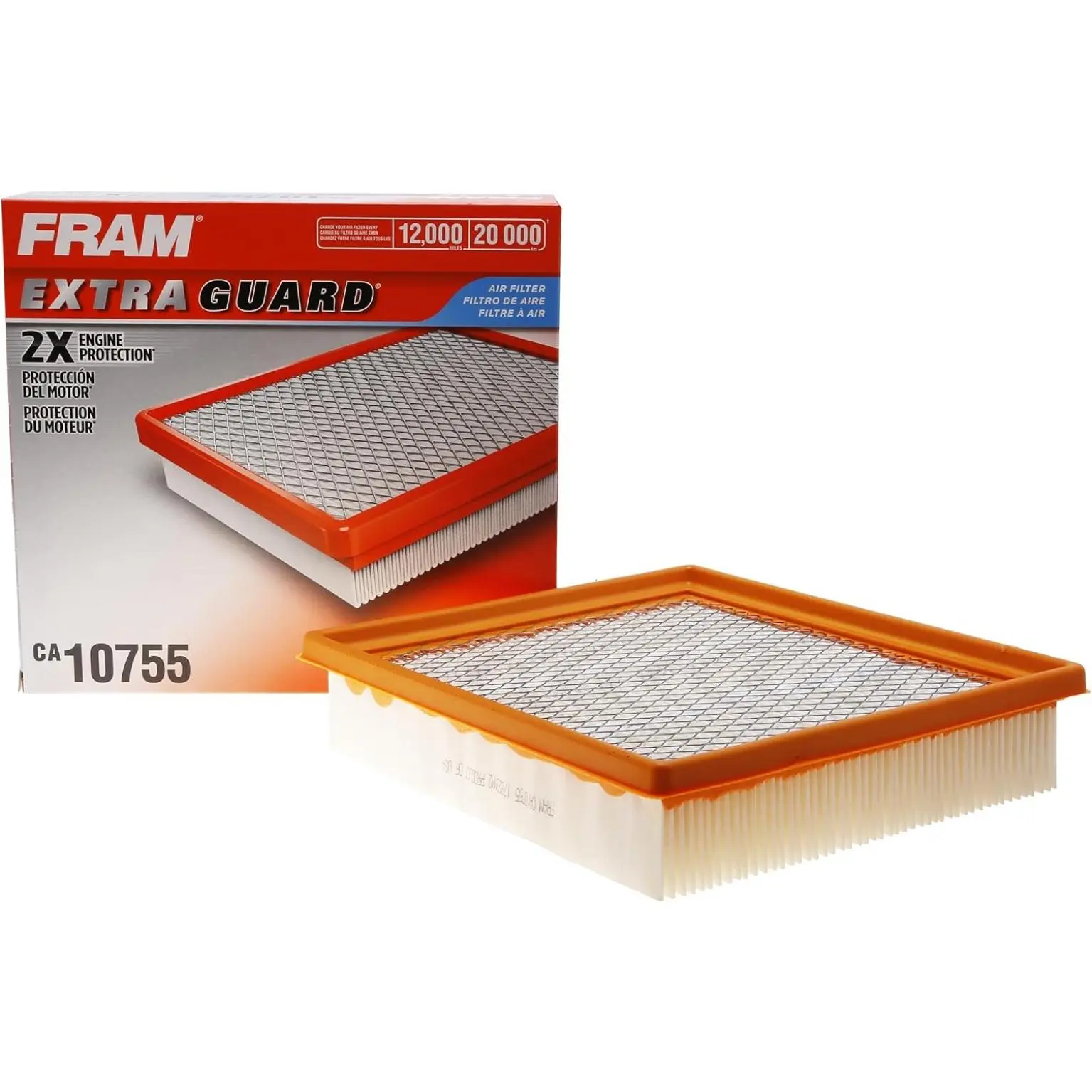 Replacement Engine Air Filter For Lexus, Toyota, Jeep, Dodge Models, Provides Up to 12 Months or 12,000 Miles Filter Protection
