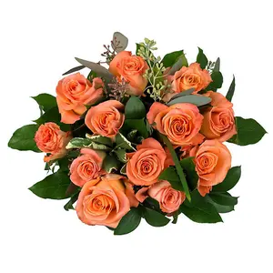 Roses and Greenery Vase Arrangement (Choose color and stem count) Decor Decorative