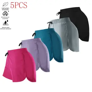 Women’s Summer Shorts 5-Pack – Fashionable, multifunctional outdoor casual athletic shorts; summer bottoms; women’s shorts; summer shorts