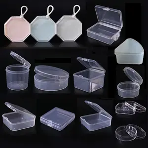 1pc, transparent PP puff box, transparent circular container, cosmetics storage box with lid, portable beauty tool storage box