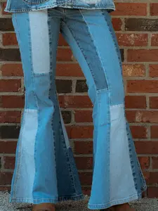 Denim Patchwork Bell Bottoms
