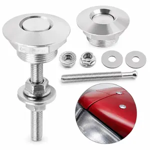 4Pcs Universal Aluminum Quick Release Latch Kit, 1.25" Hood Pins & Bumper Fasteners for Car Hood, Bumper & License Plate