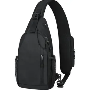 Crossbody Sling Backpack Sling Bag for Men Women, Travel Hiking Chest Bag Daypack, Small over the  Backpack