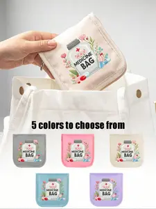 Portable Medicine Bag, Small Pill Box with Print, Tablet, Travel-Friendly, Suitable for Daily Use, Outdoor, Camping, Multiple Colors Available