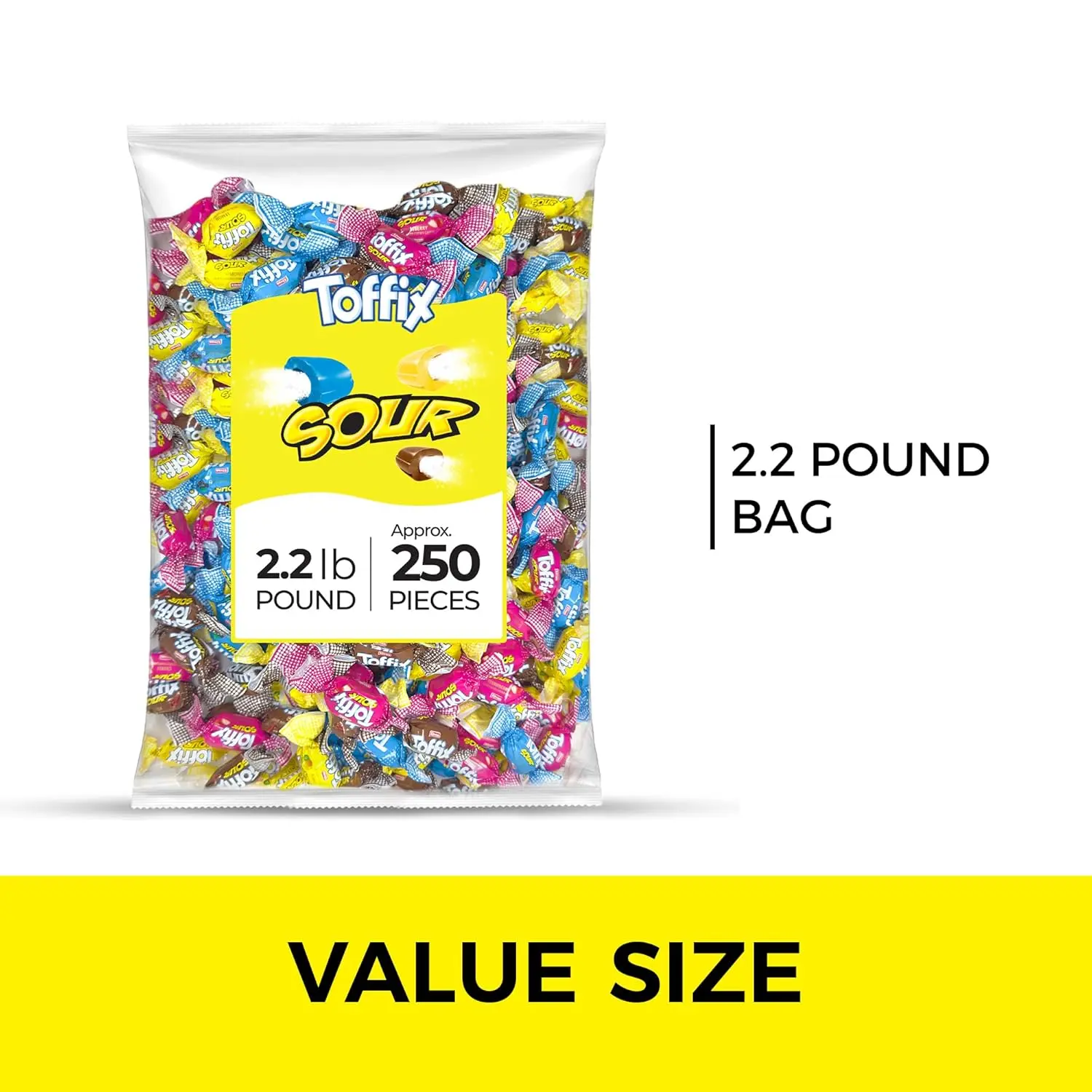 Toffix Coffee Chews, Center-Filled Soft Chewy Candy, 250 Pieces of