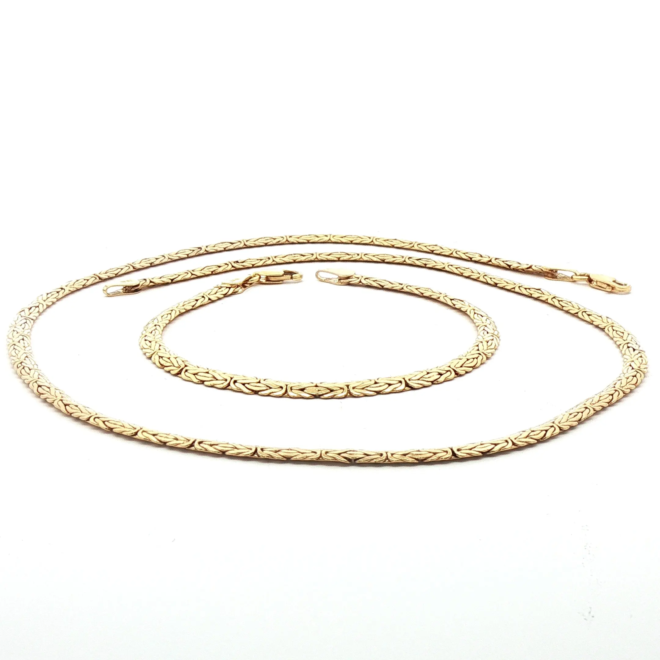 10K Gold Byzantine Necklace and Bracelet Set