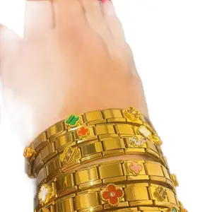 Italian Charm Bracelet with Colorful Charms for Women's Fashion Jewelry