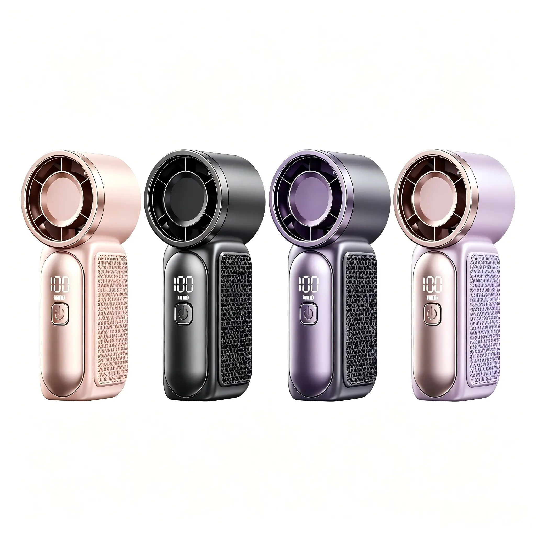 LED Digital Display Handheld Mini Cooling Fan, USB Rechargeable Portable Personal Fan with Detachable Lanyard, Compact Pocket Fan for Makeup Travel Daily Outdoor, Perfect Summer Present for Girls Women
