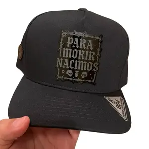 Belico Hat - Para Morir Nacimos Mexican Streetwear Nuevo Imperio Black Adjustable Front Panel with Logo Design