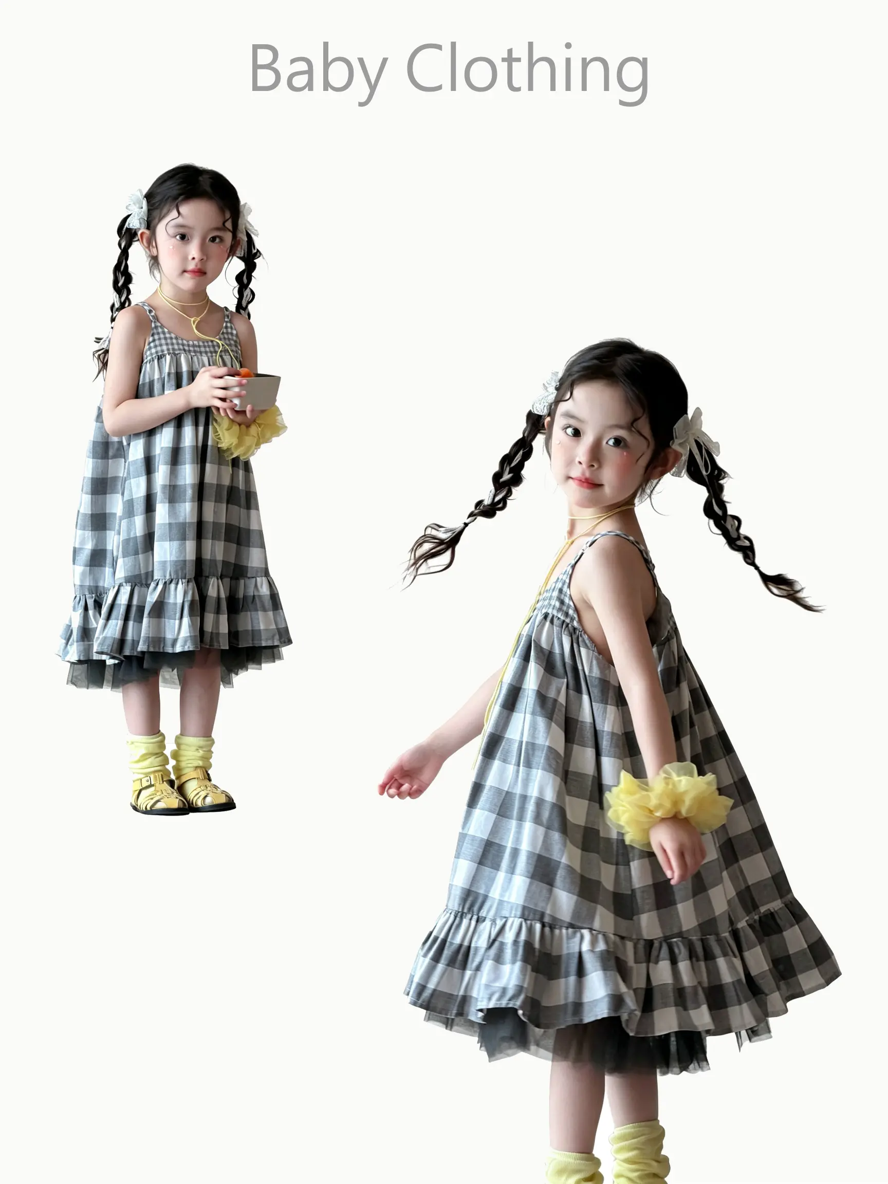Girls Gingham Cami Dress | Summer Ruffle Sundress 2-14Y