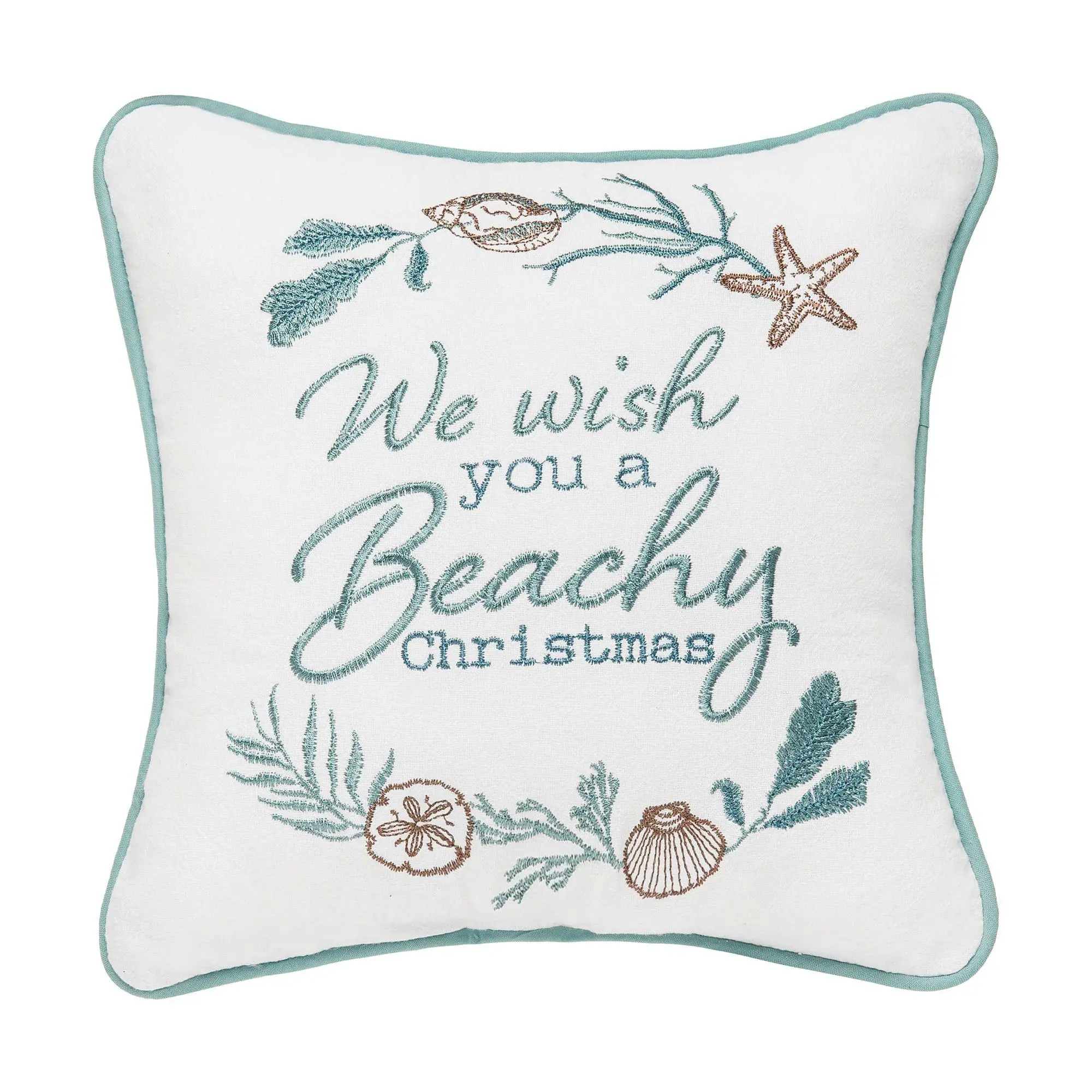 Beachy Christmas Pillow by Valerie