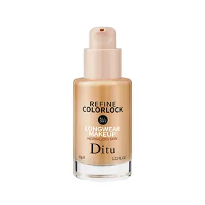 Ditu Color Lock Lightweight Custom Foundation, 4 Custom Shades, All-Day Longwear & Color Lock, Non-Oxidizing Formula, Natural Radiant Finish & Medium Coverage, Nourishing & Radiance-Boosting, #04 Warm Golden Tan, 1.23 oz