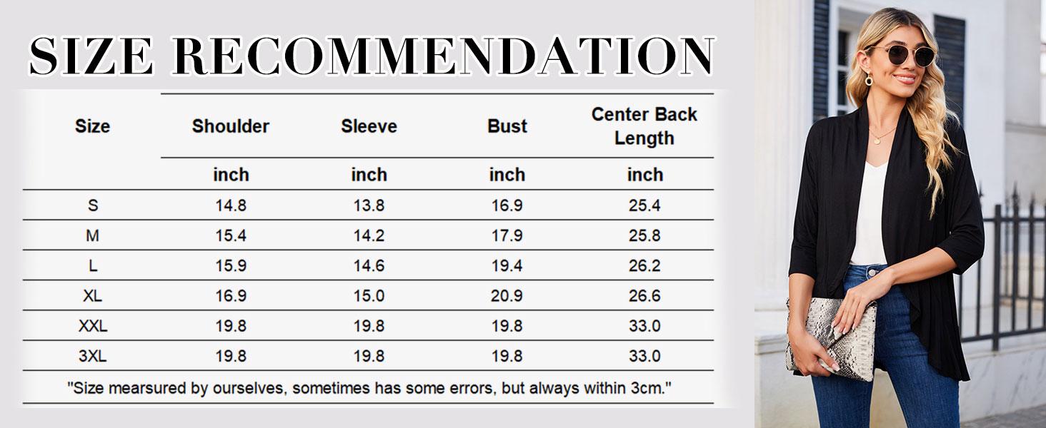 ZEAGOO Women's Open Front Cardigan 3/4 Sleeve Draped Ruffles Soft Knit Sweaters S-3XL