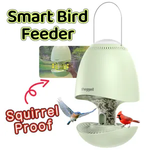 【Easter Flash Sale】Sheggell Outdoor Hanging Smart Bird Feeder, New Separate Eggshell Exterior Design, Multi-Dimensional Squirrel Proof, 5LBs Large Seed Capacity, Easy to Clean and Remove