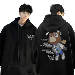 Rapper kany.3 West Graduation Graphics Hoodies Male Black Clothes Cool Gothic Streetwear Men Hip Hop Fashion
