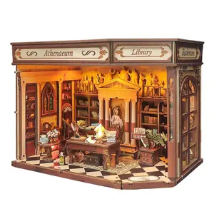 DIY Book Nook Kit, 3D Wooden Puzzle, Interlocking Puzzle, 3D Desktop Decor, Gift for Adults and Teens, Includes Instructions, No Batteries or Glue Included