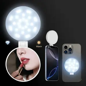 Summervibes MagSafe Magnetic Mirror Selfie Light , 360° LED Ring Light, Portable Rechargeable with Mirror & Phone Stand, 3 Light Modes, Adjustable Brightness, Compact Makeup Mirror 