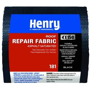 181 Asphalt Saturated Black Roof Repair Fabric 4 in. x 150 ft.