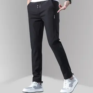 Men's casual business pants, made from lightweight stretch fabric, straight leg, regular length, with pockets, comfortable and breathable joggers suitable for all seasons Menswear，pantalones para hombre