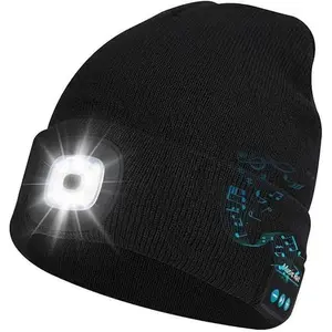 Unisex Multifunctional Skull Caps - Rechargeable Bluetooth LED Beanie Cap for Men & Women, Warm Balaclava for Music & Calling outdoor hat