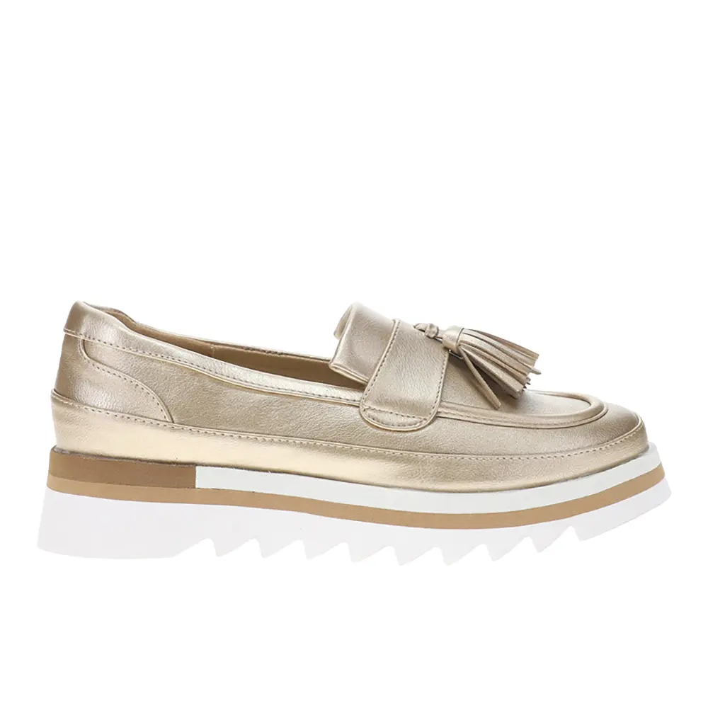 COCONUTS by Matisse Womens Tess Lug Sole Platform Loafers Casual - Gold