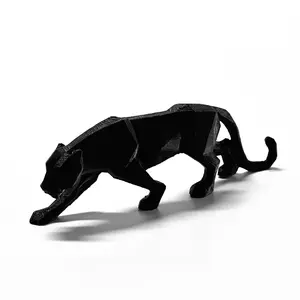 Geometric Leopard 3D Print Statue, Desk Ornament, Office Decor, Home Decoration, Perfect Gift for Friends, 1pc Leopard Sculpture