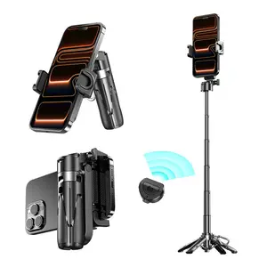 2026 New 4-in-1 Multifunctional  Selfie Stick 360° Rotation Compact Stylish with Wireless Bluetooth Control Magnetic Phone Holder for Selfies Video Recording Vlogging Compatible with Most Phone Modes Tripod Stabilizer