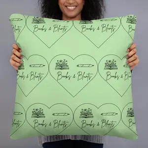 Book Lovers Pillow – Cozy Home Decor & 420 Friendly Gift, Cute Girly Pillow for Bookworms & Stoners, Chill Vibes Home Decor, College Dorm, Gift for her, Book club accessories
