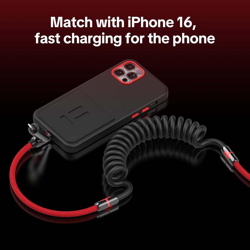 mfish Armored Dragon VIII 4-in-1 Coiled Universal USB Charger Cable ️-240W Fast Charging & Data Sync for iPhone 16/15, iPad Pro, Samsung  Electronic