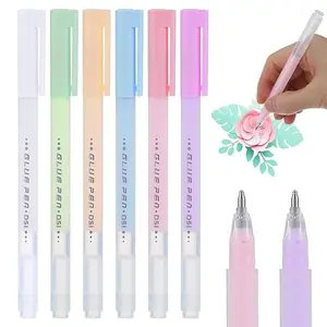 Quick Drying Color Spot Glue Pen, 2024 New Quick Dry Roller Glue Pens, Easy Control Precision Glue Pens for Scrapbooking, Craft Glue Supplies Glitter Pens Handmade Stationery (6 Pcs)
