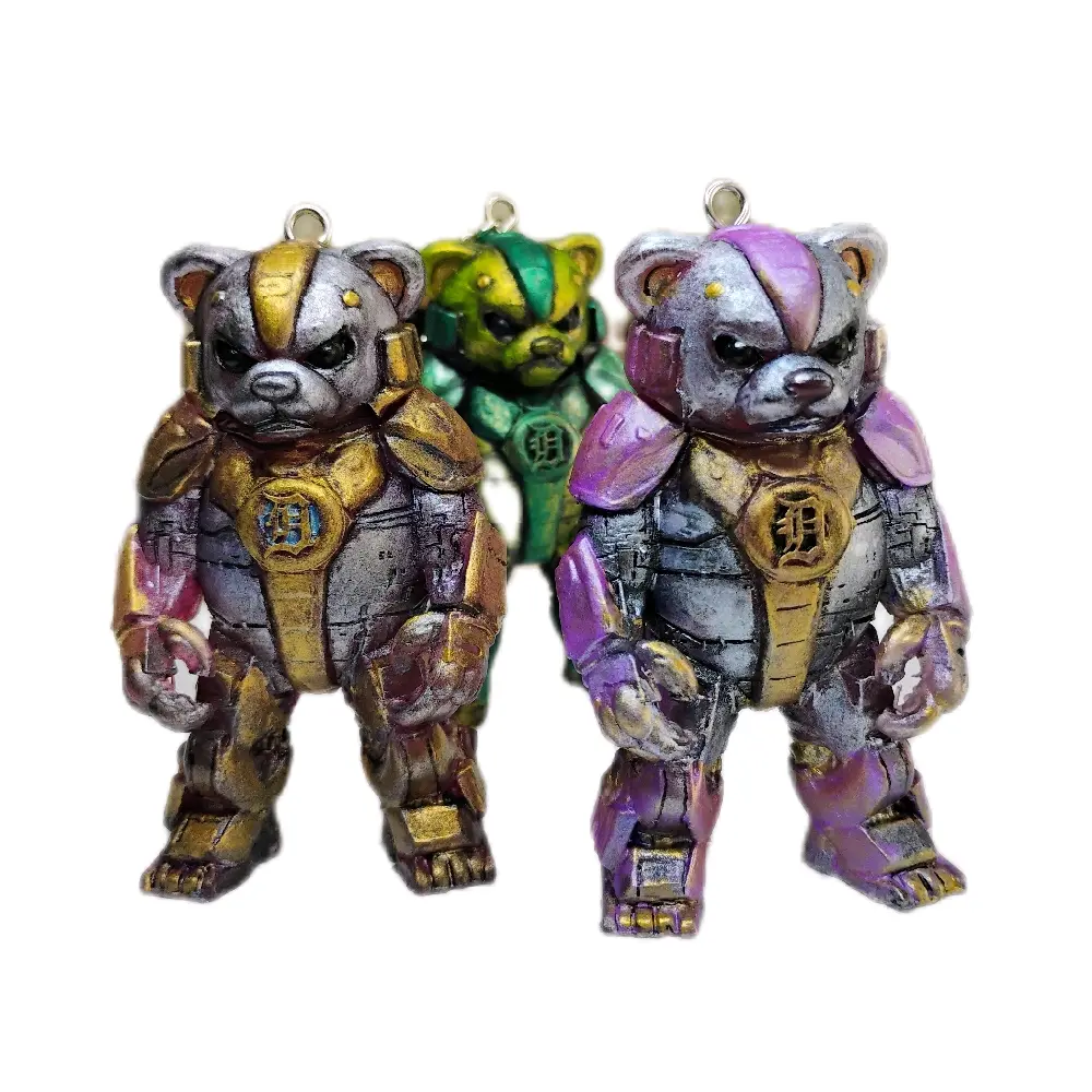 CU-Borgs Keychains - Collectible Figures in Gold Green and Purple Armor Designs for Anime Enthusiasts Unique Personality & Intricate Details Perfect Gifts or Collectibles