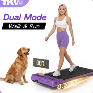TKW Treadmill with Handle Remote Control, Under Desk Treadmill Easy Storage Home Gym Fitness Equipment Workout Gear with LED Display for Walking, Power Walking and Running