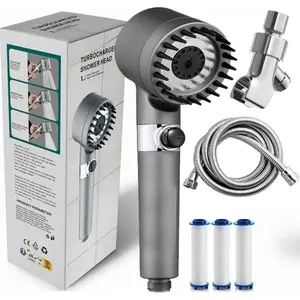 2026 New Ion Drops Filtered Handheld Shower Head Combo Set - No-Drill, 59in Hose & Bracket Included, Adjustable Water Flow, 5 Filter Replacements, Built-in Flash Mode for Easy Cleaning  No-Drill Handheld Showers High Pressure Massage multiple spray