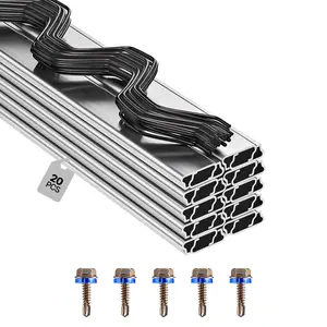 VEVOR Greenhouse Spring Wire and Lock Channel, 20 Packs 6.56 ft PVC-Coated Wiggle Wire & Aluminum Alloy Channel Bundle Kit with Included Screws, 0.05 in Thickened, Poly Film & Shade Cloth Attachments