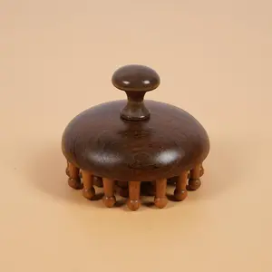 Natural Wooden Hair Comb, Gentle Scalp Massage Comb, Hair Meridian Massage Comb, Manual Hair Brush, Body Care Massage Brush, Handle