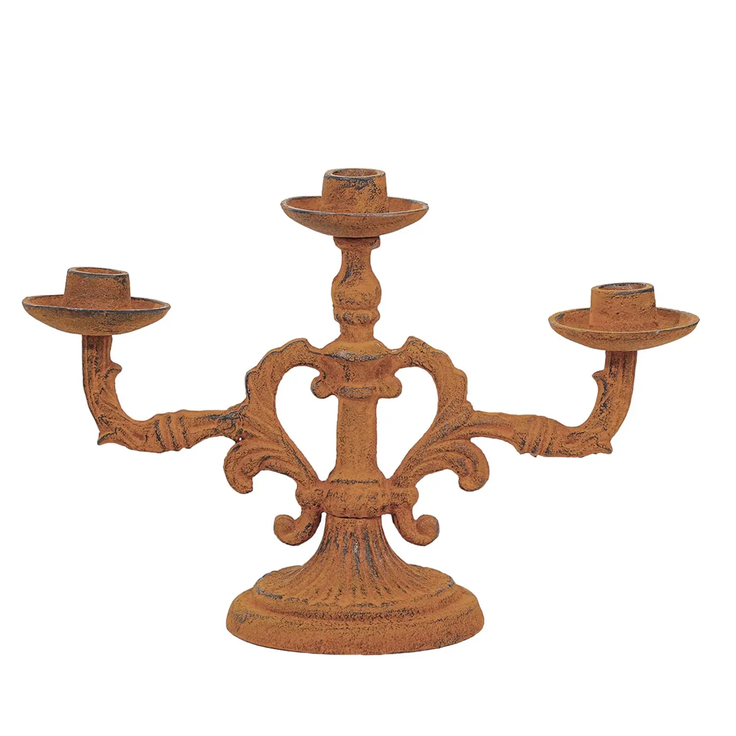 Sungmor Vintage 3-Arm Cast Iron Candelabra, 9.2" Tall Heavy-Duty Rustic Candle Holder for Home Decor, Decorative Candle Stand Centerpiece for Dinners/Weddings/Halloween/Christmas etc Festivals