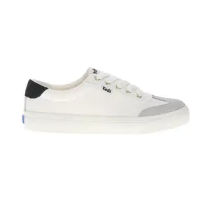 Keds Womens Jump Kick T-Toe RipstopSuede Lace Up Sneakers Shoes Casual - Grey, White