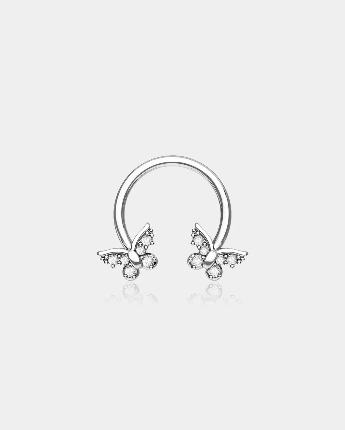 Butterfly Clear CZ Horeseshoe Septum Ring