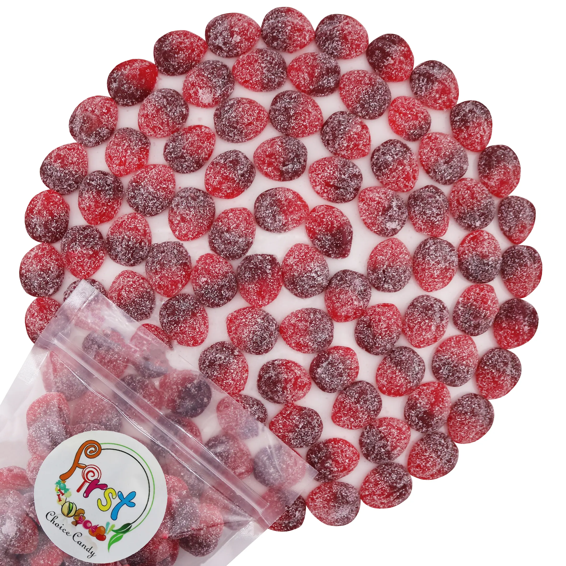SOUR CHERRY BERRIES MINI GUMMY DROPS 2LB BAG