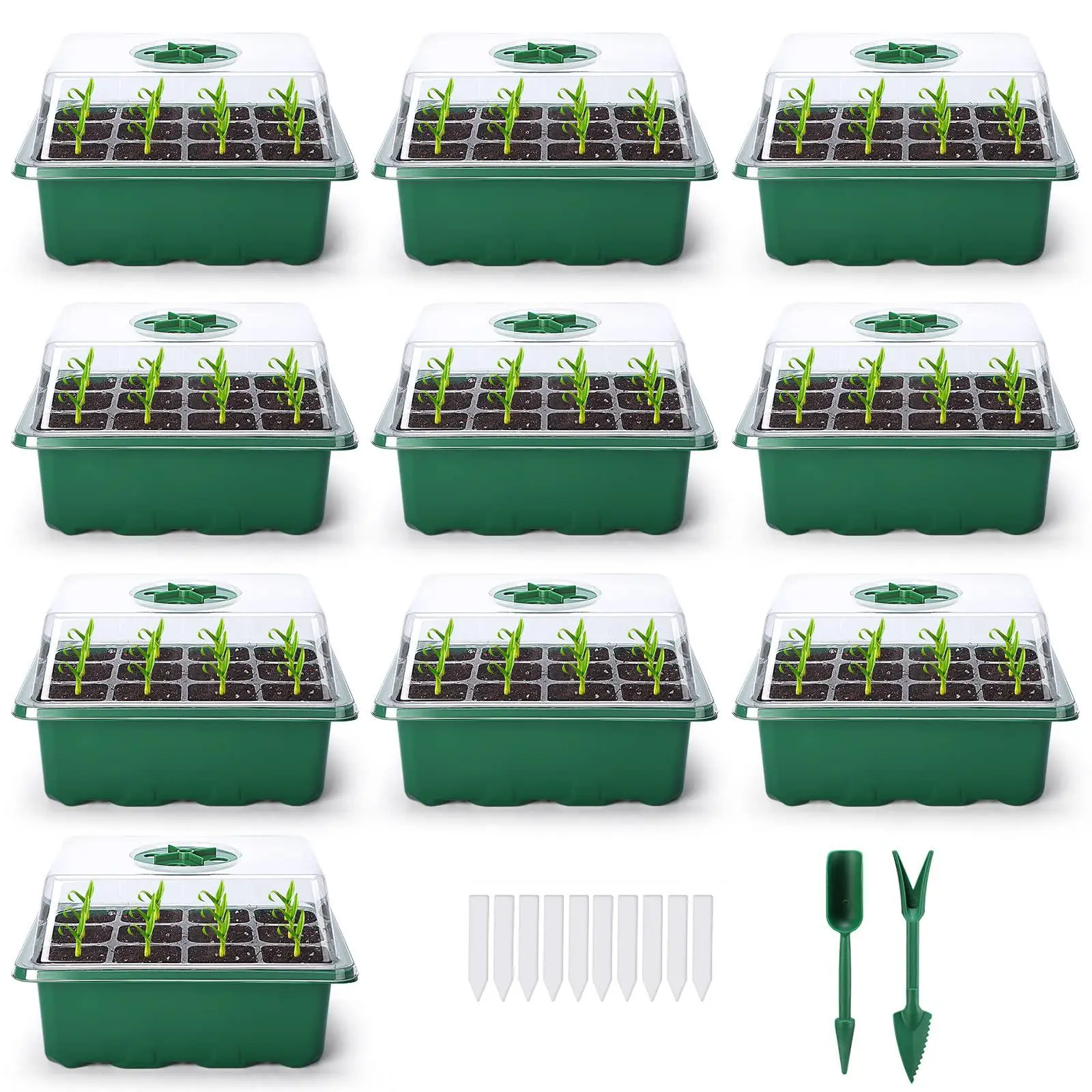 Seed Enlightenment Kit, Garden Nursery Pot, 12 Hole Seed Starting Tray with Drain Hole & Dome, Gardening Supplies, Summer Fathers Day Gift