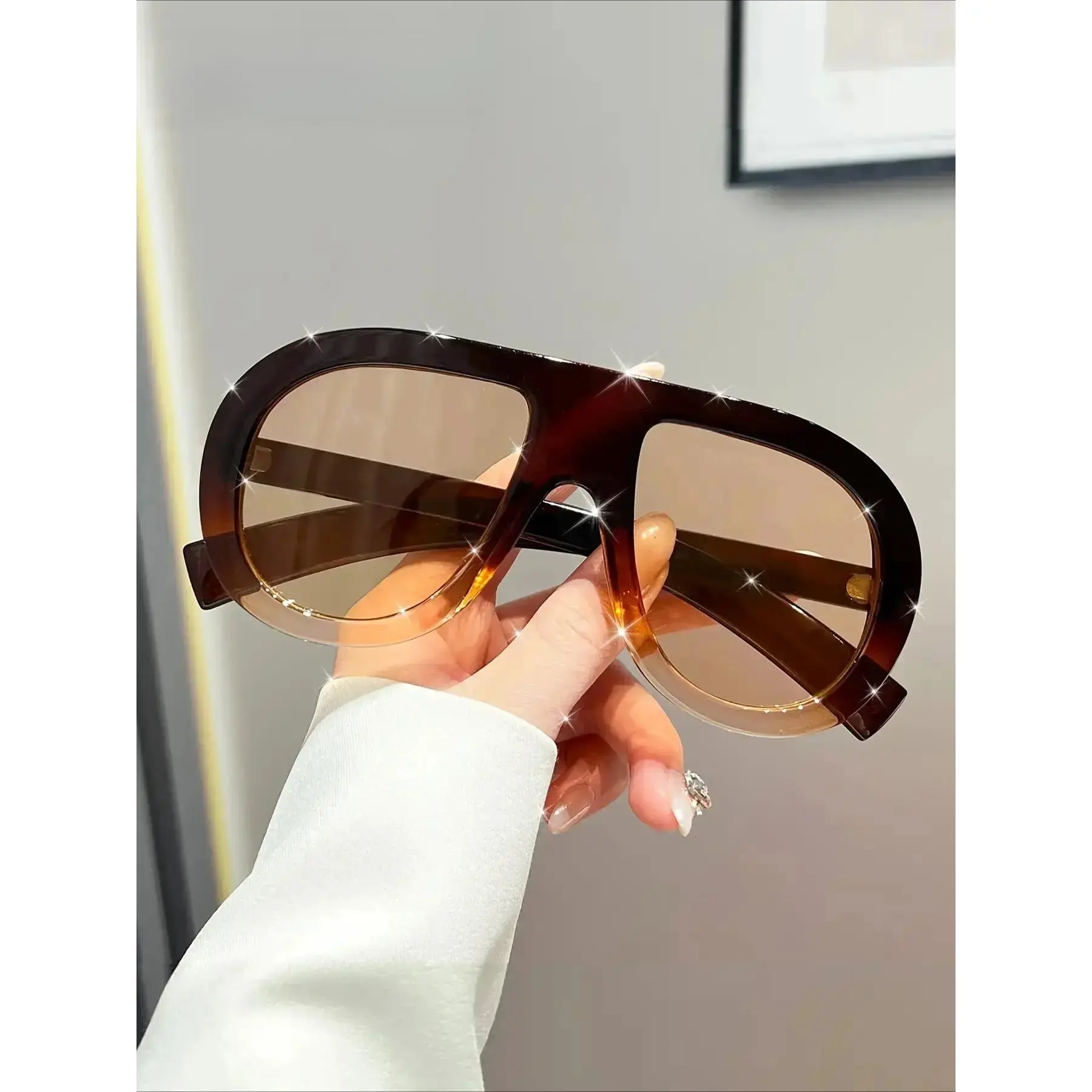Women's Trendy Fashion Shades - Full Rim Tortoise Shell Sunglasses Sports Eyewear, Female UV Protection Resin Lenses, UV400 Blocking for Outdoor Casual Wear, Uv Blocking Sunglasses
