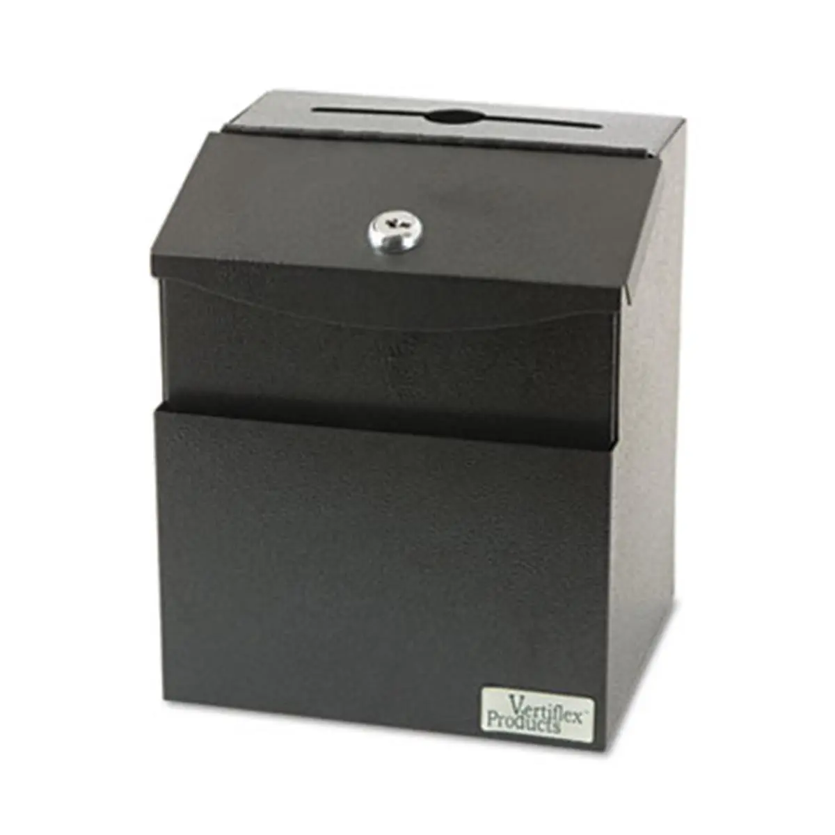 212 MAIN Vertiflex Steel Locking Suggestion Box with Counter Mount, 7W x 6D x 8.5H, Black Circle Desk Organizer for Office Stationery & Supplies