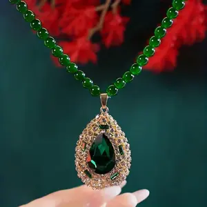 Luxury Elegant Synthetic Crystal Pendant Necklace | Long Sweater Style, Seasonal Accessories for Parties and Banquets, Ideal Christmas Gift