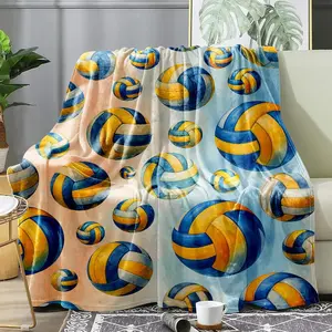 Volleyball Blanket 50x60 – Two-Tone Watercolor, Soft Flannel Fleece Throw Blanket, Cozy Kids Teen Room Decor, Couch Bed Dorm Gift for Player Coach Team