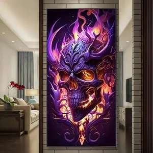 Demon Skull Pattern DIY Diamond Arts Colorful Painting Kit without Frame, DIY 5D Diamond Arts Colorful Painting Kit, Wall Art Decor for Home, Diamond Painting Kits