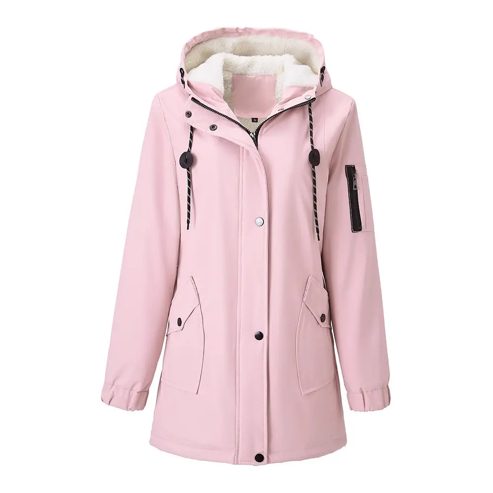 BIGWIG Women's Elegant Long-Sleeve Autumn-Winter Coat - Front Button, Side Pockets, Non-Stretch, Fitted, Formal-Casual Outerwear with Exquisite Design, High-Quality Construction, Warmth-Retaining