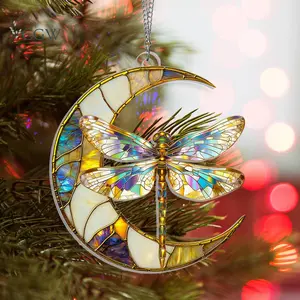 Dragonfly ACRYLIC Suncatcher Hanging Sign, Dragonfly Gift, Dragonfly Moon Decor, Dragonfly Window Hanging, Dragonfly Nature Lover Gifts