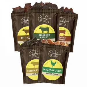 Staff Picks 5 Pack Bundle #2 - Jalapeno Garlic Beef, Hickory Beef, Lemon Pepper Beef, Special Chipotle Beef, Jamaican Jerk Chicken - Perfect Blend of Premium Ingredients, Made in the USA, USDA Certified High Protein Dried Meat Snack - 12.5 oz.
