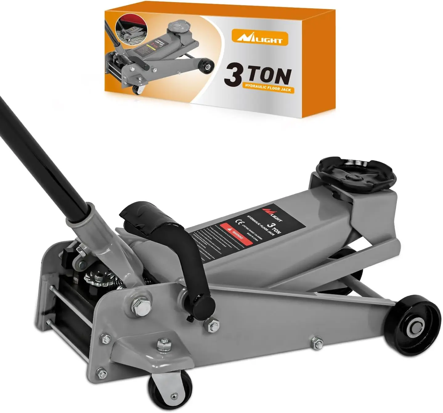 Nilight 3 Ton Floor Jack, Heavy-Duty Steel Car Service Jack with Quick Lift Pump, 5.31"-19.69" Lifting Range, Long Operating Life, Maximum Height